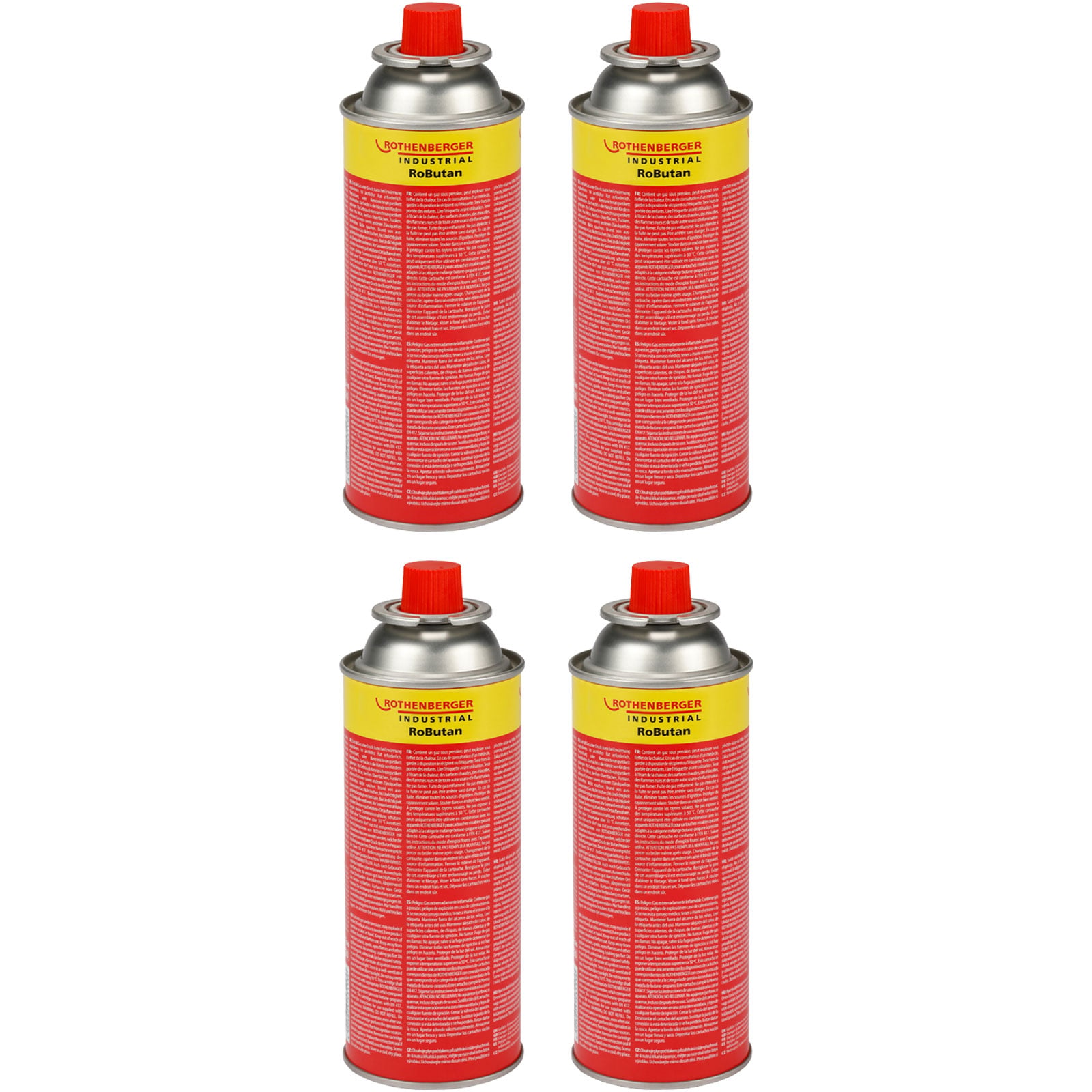 Rothenberger Industrial Robutan Gaskartusche 220 G / 393 Ml Bajonett Msf-1a Ventilgaskartusche 4 Stück - 1000003758