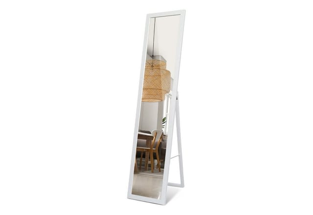 Tulup Standspiegel Standspiegel mit Rahmen 36x156 cm Elegante Stehender Spiegel Mit Rahmen Weißer Rahmen Stehender Spiegel Mit Rahmen Flur