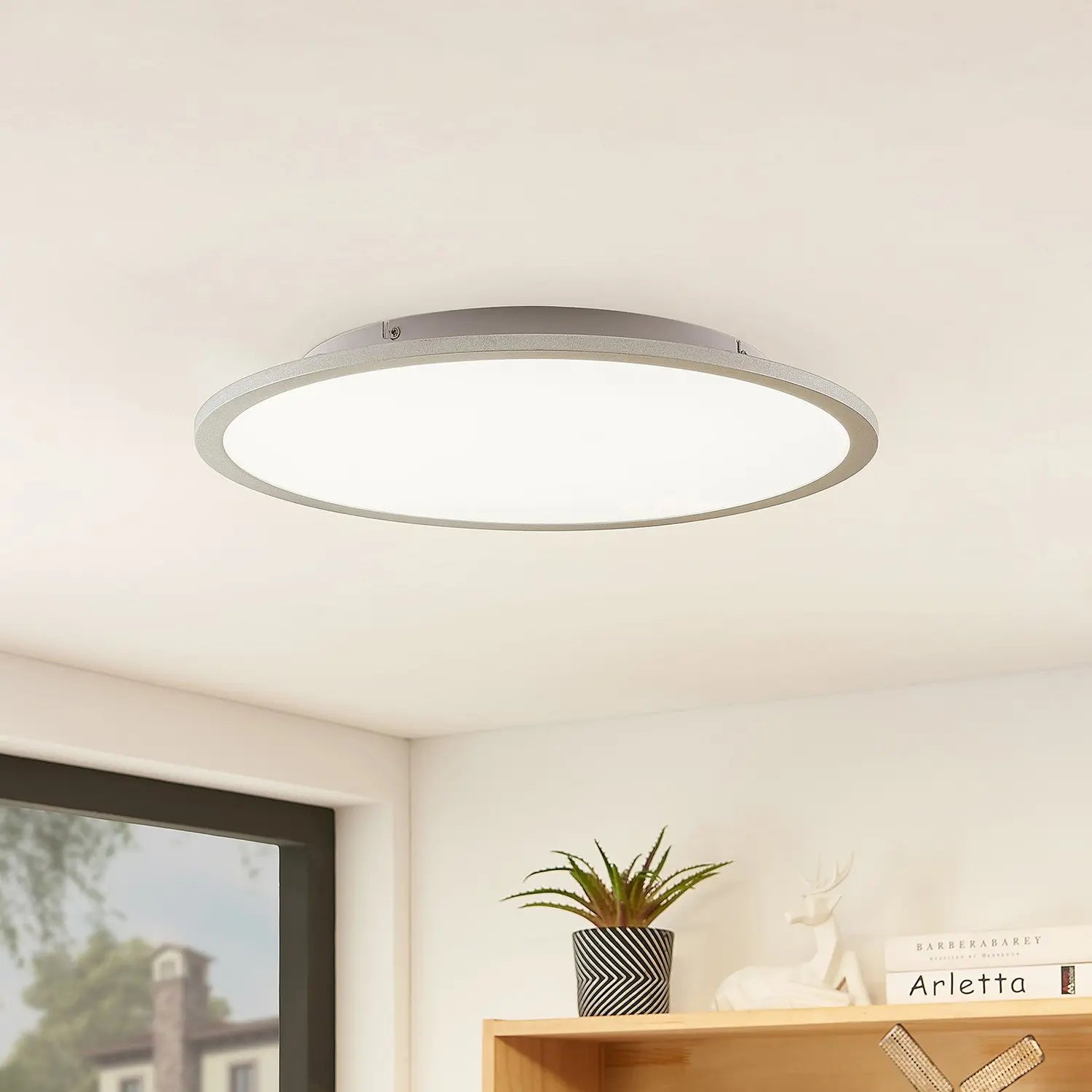 [gebraucht] B-ware Lindby Deckenleuchte Lampe Led Kunststoff Weiss 50 Cm Rund Wohnzimmer Beleuch471