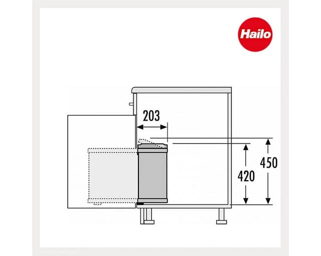 HAILO Abfallsammler Mülleimer Duo 8L 8L Edelstahl Schwarz 3416101