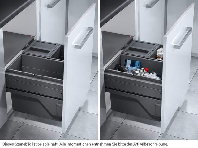 HAILO Abfallsammler Mülleimer Cargo 600 mm 28L 13L 13L Deckel 3610851