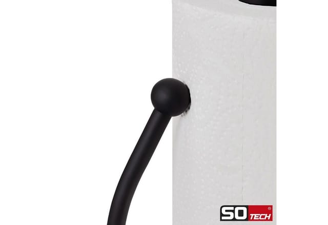 SOTECH Küchenrollenhalter Echt Edelstahl Schwarz mit Klemmbügel