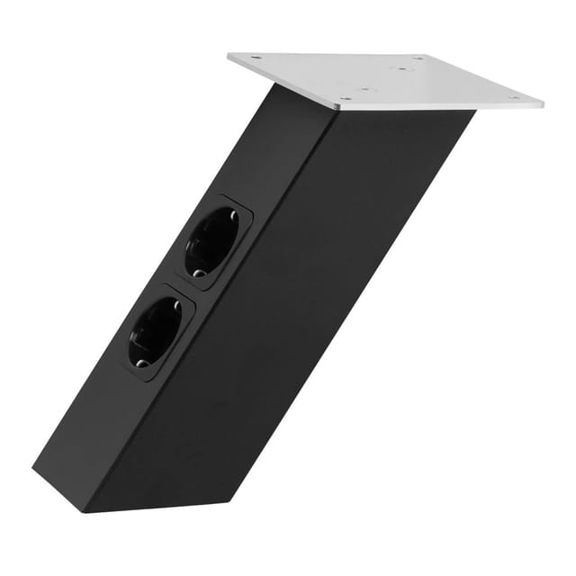 SOTECH Barkonsole Schräg Höhe 210 mm 120 mm x 120 mm mit Steckdosen Schwarz