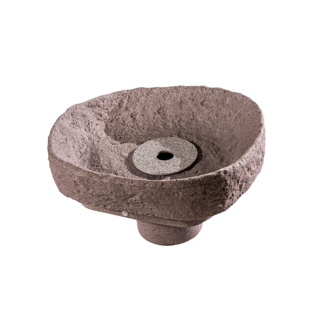 GreenLife Springbrunnen Set für den Dekor Regenspeicher Hinkelstein Granitrot