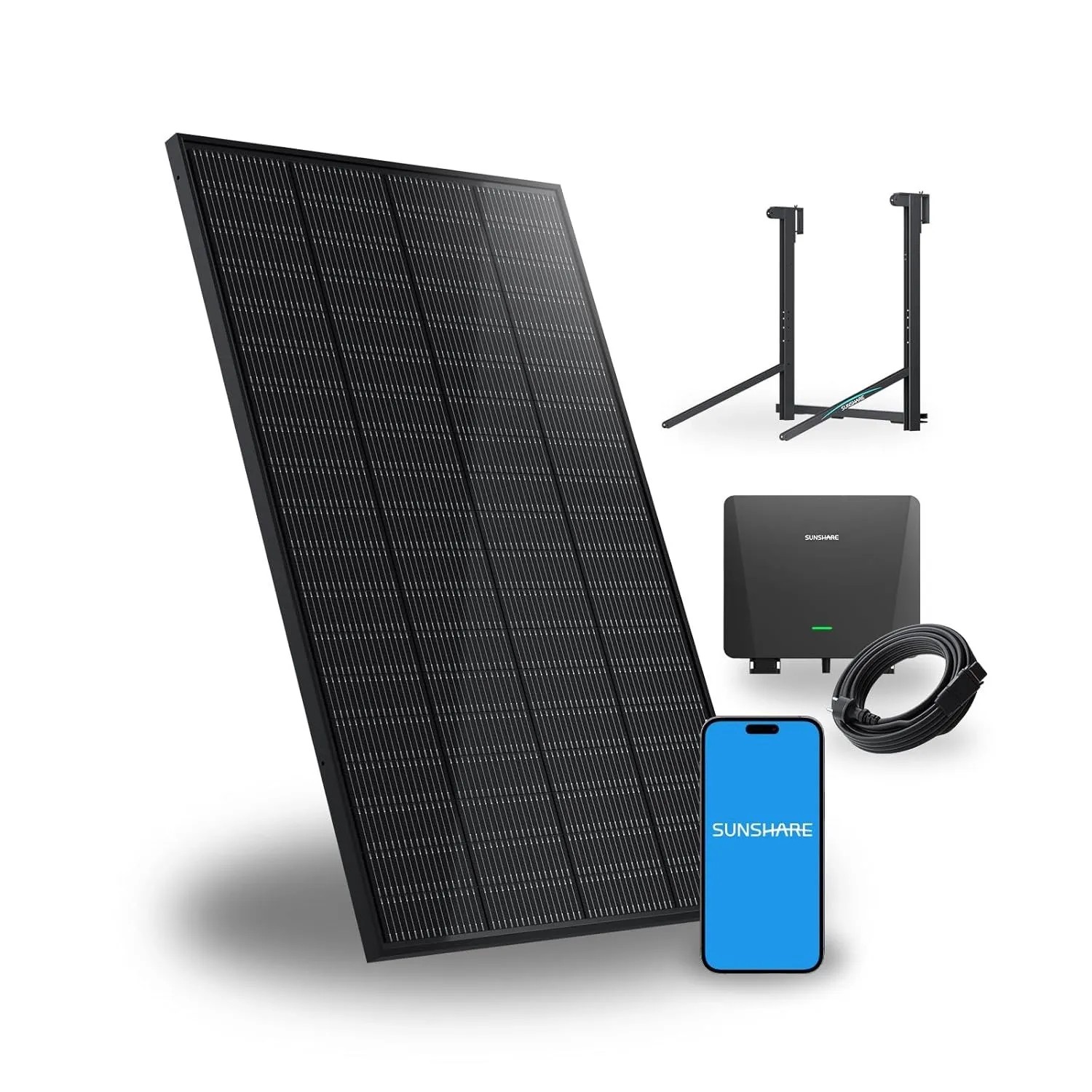 SUNSHARE Ray 200W Balkonkraftwerk Mit Halterung Für Brüstungs Und Glasbalkone