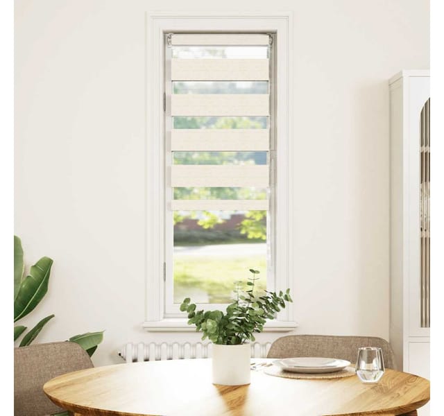 vidaXL Doppelrollo Marmorbeige 45x100 cm Stoffbreite 40,9 cm Polyester 4014614