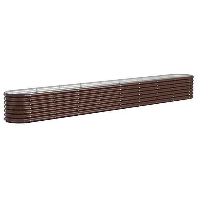 vidaXL Hochbeet Verzinkter Stahl 332x40x36 cm Braun 318885