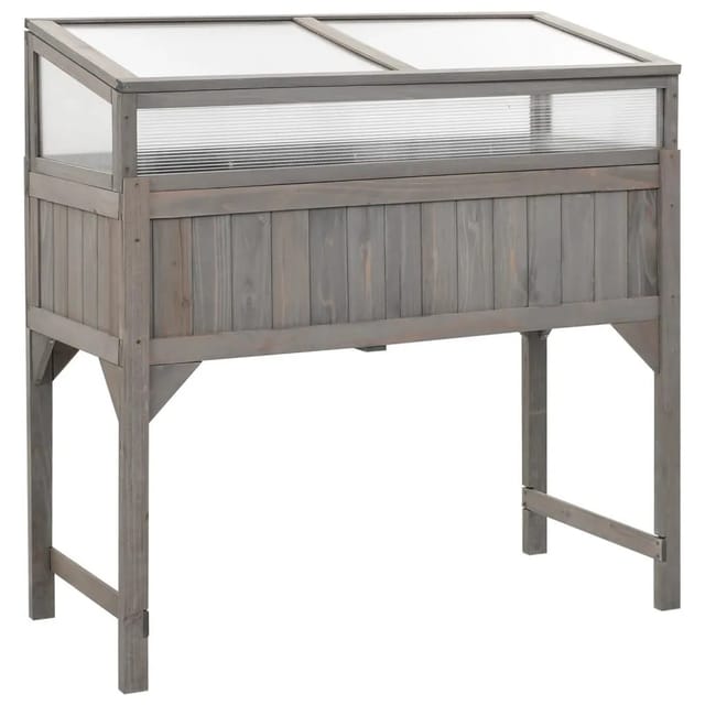 vidaXL Hochbeet mit Gewächshaus 110x54x120 cm Massivholz Tanne 316472