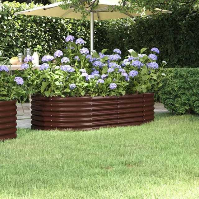 vidaXL Hochbeet Verzinkter Stahl 152x80x36 cm Braun 318915