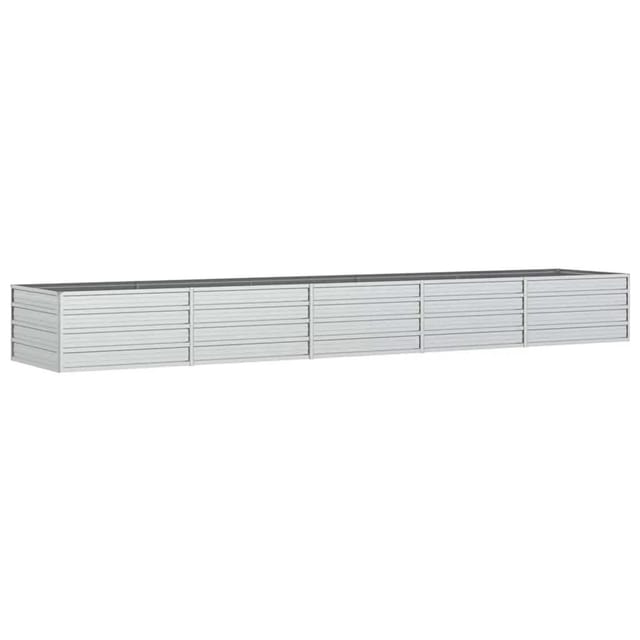 vidaXL Garten-Hochbeet 400x80x45 cm Verzinkter Stahl Silber 316899