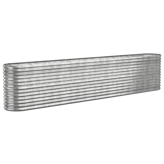 vidaXL Hochbeet Verzinkter Stahl 332x40x68 cm Silbern 318912