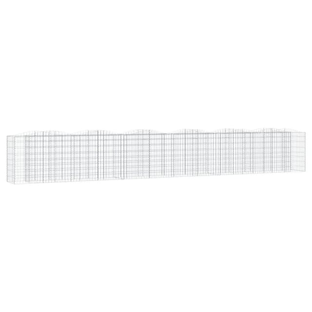 vidaXL Gabionen-Hochbeet mit Hochbogen 600x50x100 cm Verzinktes Eisen 153548
