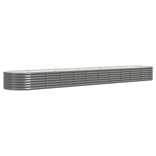 vidaXL Hochbeet Verzinkter Stahl 440x80x36 cm Grau 318934
