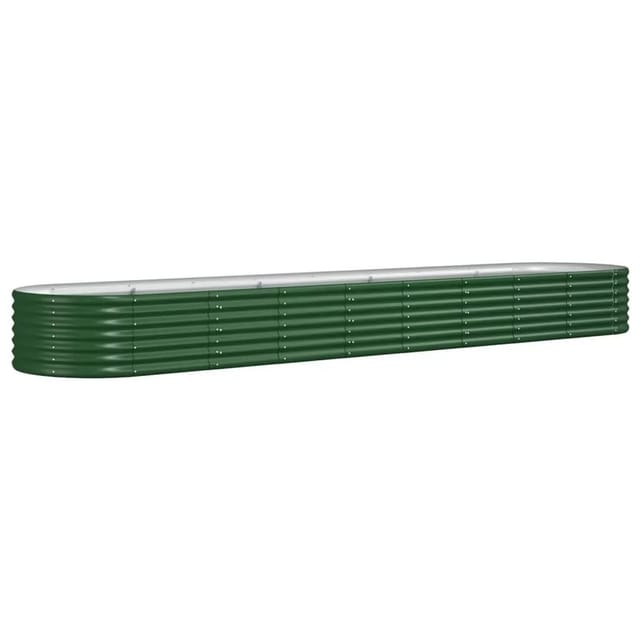 vidaXL Hochbeet Verzinkter Stahl 368x80x36 cm Grün 318928