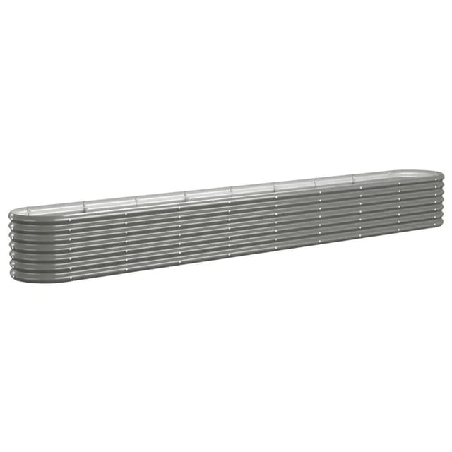 vidaXL Hochbeet Verzinkter Stahl 332x40x36 cm Grau 318884
