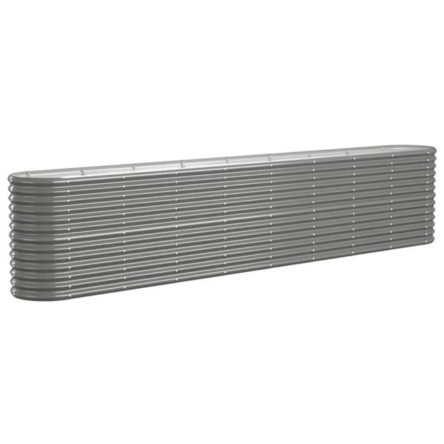 vidaXL Hochbeet Verzinkter Stahl 332x40x68 cm Grau 318909