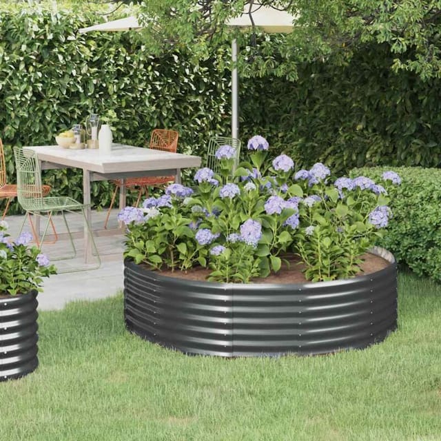 vidaXL Hochbeet Verzinkter Stahl 140x140x36 cm Anthrazit 319021
