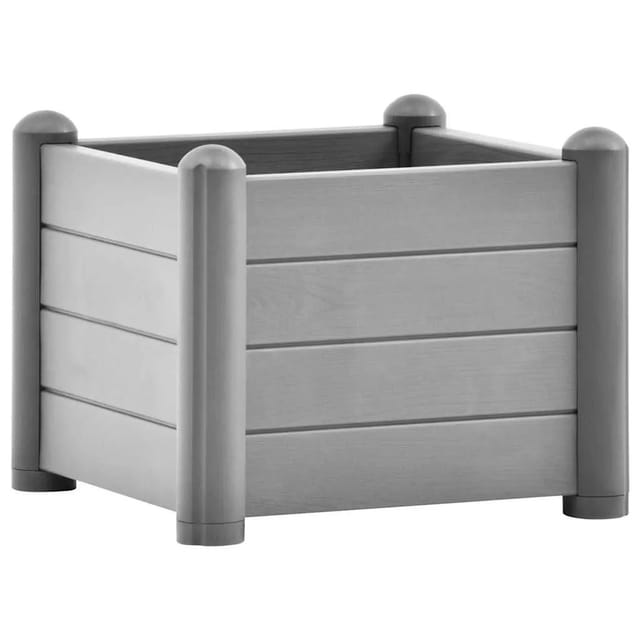 vidaXL Garten-Hochbeet PP Stein Grau 43x43x35 cm 317579