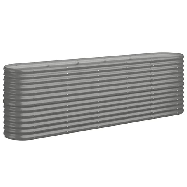vidaXL Hochbeet Verzinkter Stahl 224x40x68 cm Grau 318899