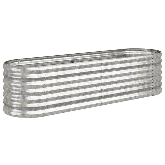 vidaXL Hochbeet Verzinkter Stahl 152x40x36 cm Silbern 318872