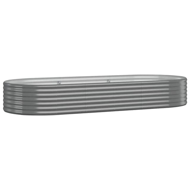 vidaXL Hochbeet Verzinkter Stahl 249x100x36 cm Grau 318994