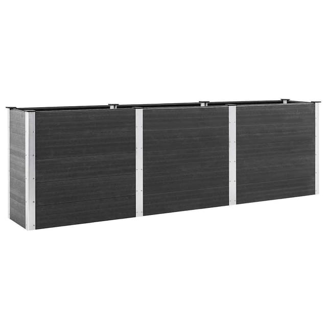 vidaXL Hochbeet Grau 300x50x91 cm WPC 318100