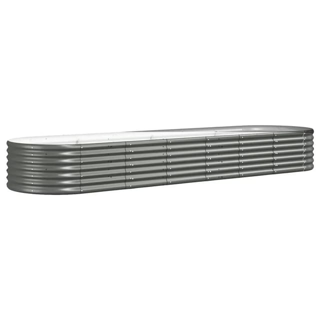 vidaXL Hochbeet Verzinkter Stahl 296x80x36 cm Grau 318924