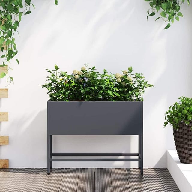 vidaXL Hochbeet Gartenpflanzer Anthrazit 60 x 26 x 45 cm Stahl 865885