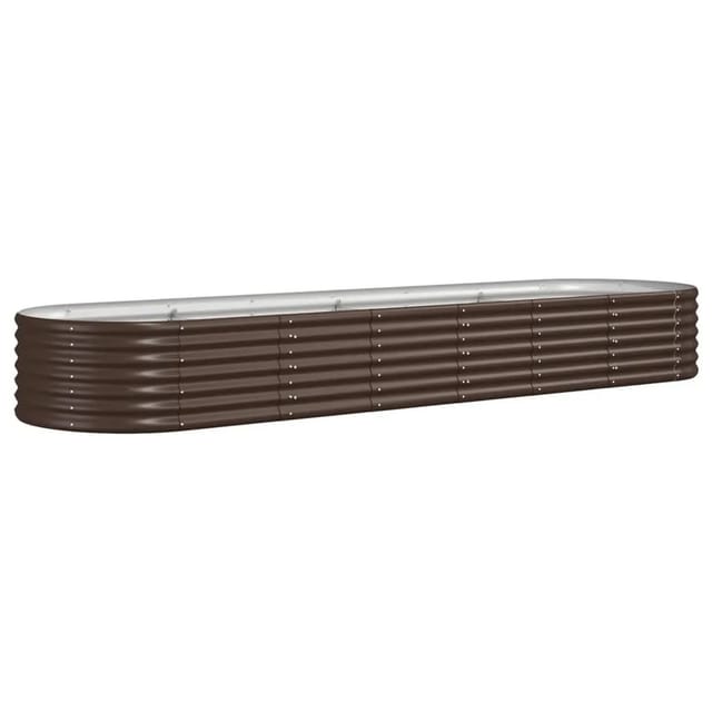 vidaXL Hochbeet Verzinkter Stahl 296x80x36 cm Braun 318925