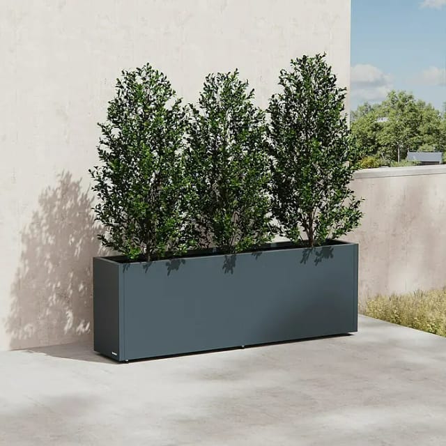 Herstera Garden Metall-Pflanzkübel Cube 30 cm x 150 cm x 50 cm Anthrazit