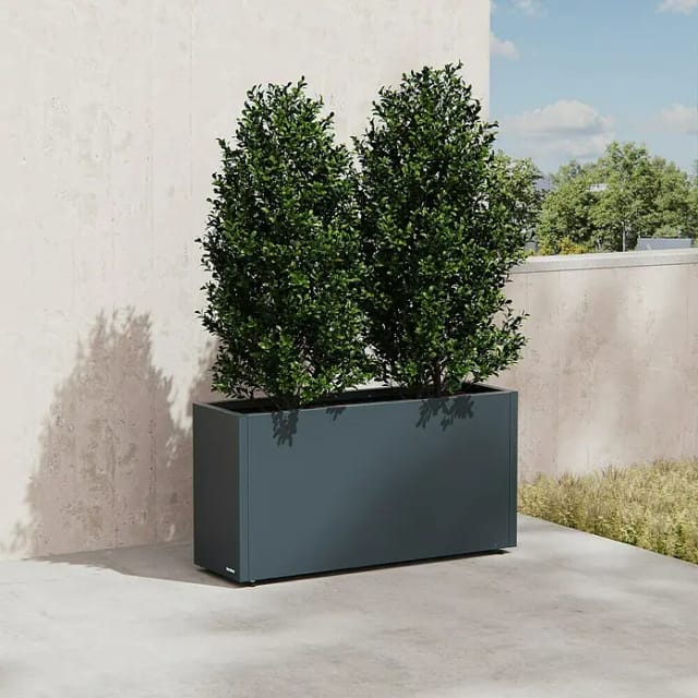 Herstera Garden Metall-Pflanzkübel Cube 30 cm x 100 cm x 50 cm Anthrazit