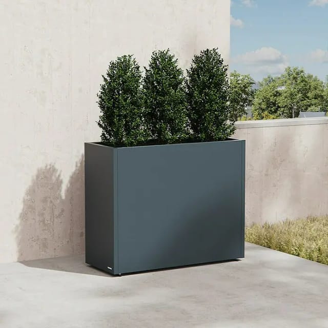 Herstera Garden Metall-Pflanzkübel Cube 40 cm x 100 cm x 80 cm Anthrazit