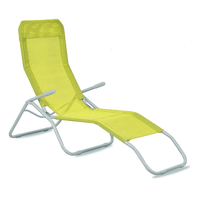 Lex Siestaliege Kippliege Sonnenliege Strandliege Gartenliege Klappbar Lime-Grün