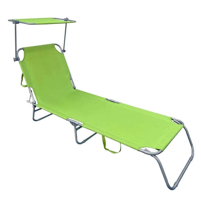 Lex XL 3-Bein Gartenliege Sonnenliege Strandliege Gartenmöbel Sonnendach Klappbar Limegrün