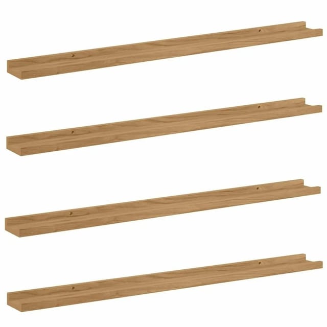 vidaXL Wandregal mit Regal 4 Stk Braun 100 x 9 x 3 cm Holzwerkstoff 42020019