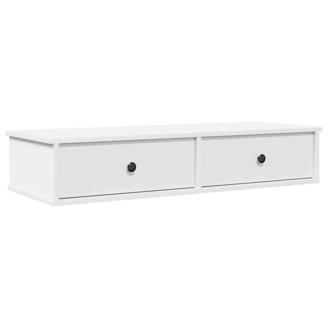 vidaXL Wandregal mit Schubladen Weiß 100x37,5x19 cm Holzwerkstoff 859959