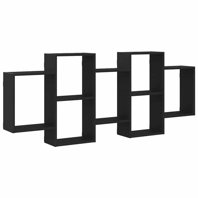 vidaXL Wandregal Schwarz Eichen-Optik 159x18x65 cm Holzwerkstoff 868064