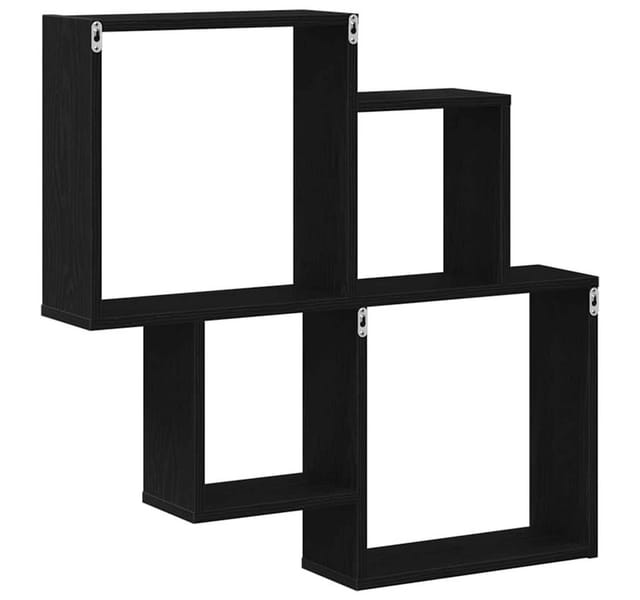 vidaXL Wandregal Schwarz Eichen-Optik 80 x 15 x 78,5 cm Holzwerkstoff 862654