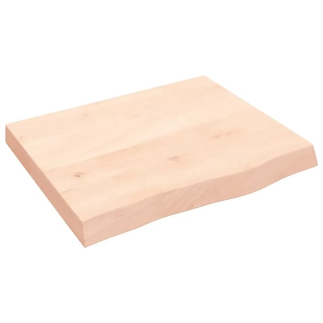 vidaXL Wandregal 60x50x2-6 cm Massivholz Eiche Unbehandelt 363532
