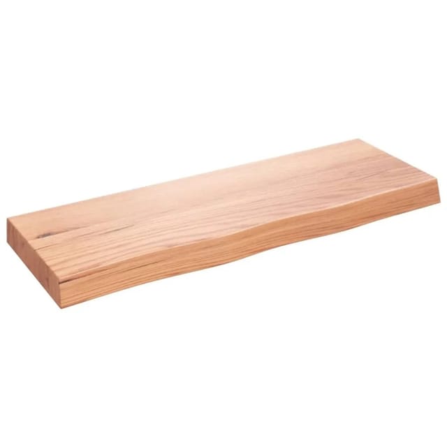 vidaXL Wandregal Hellbraun 80x30x2-6 cm Massivholz Eiche Behandelt 363664