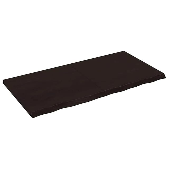 vidaXL Wandregal Dunkelbraun 120x60x2-4cm Massivholz Eiche Behandelt 363818