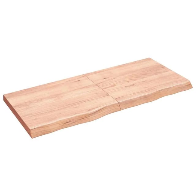 vidaXL Wandregal Hellbraun 140x60x2-6 cm Massivholz Eiche Behandelt 363707