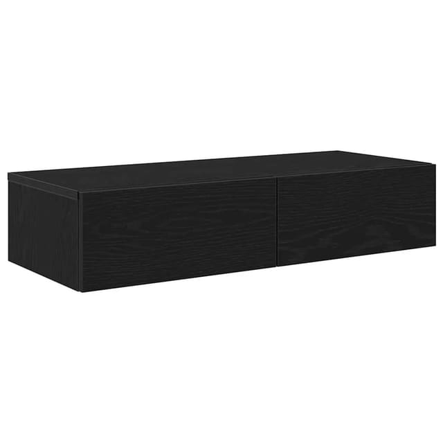vidaXL Wandregal mit Schubladen Schwarz 80x33x17 cm Holzwerkstoff 859978
