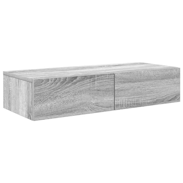 vidaXL Wandregal mit Schubladen Grau Sonoma 80x33x17 cm Holzwerkstoff 859982