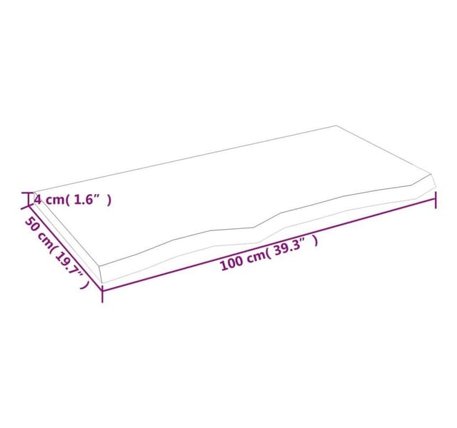 vidaXL Wandregal Dunkelbraun 100x50x2-4cm Massivholz Eiche Behandelt 363807