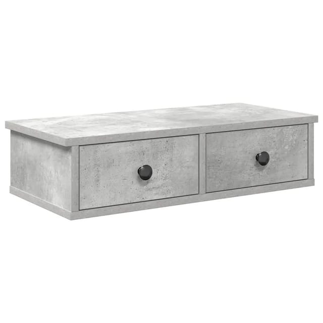 vidaXL Wandregal mit Schubladen Betongrau 60x28x15 cm Holzwerkstoff 859944