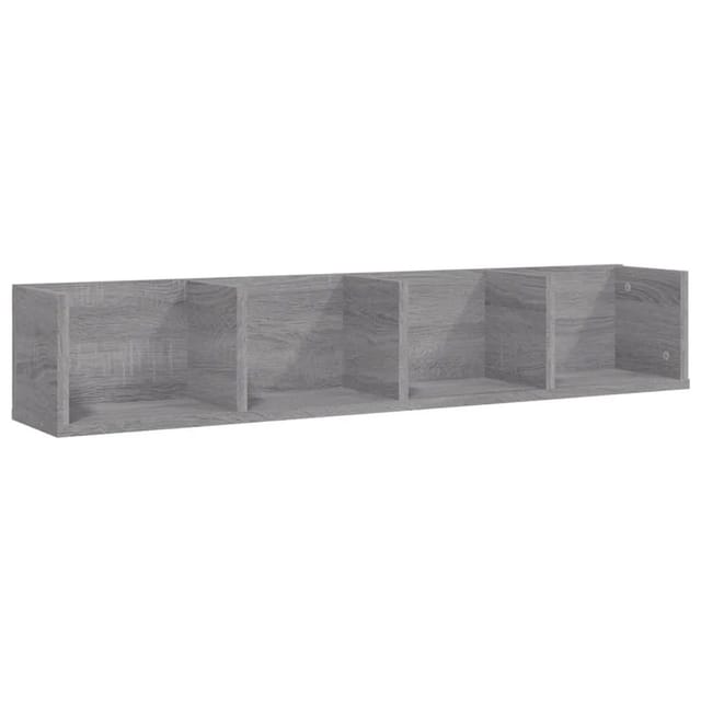 vidaXL CD-Wandregal Grau Sonoma 100x18x18 cm Holzwerkstoff 826618