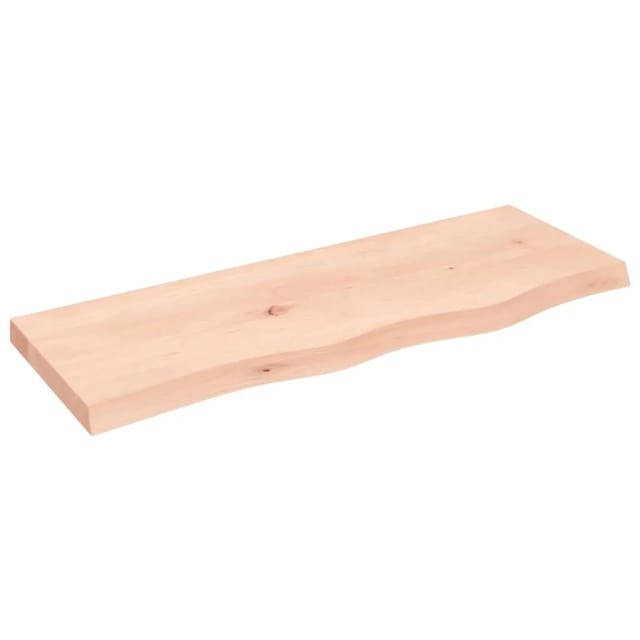 vidaXL Wandregal 80x30x2-4 cm Massivholz Eiche Unbehandelt 363543