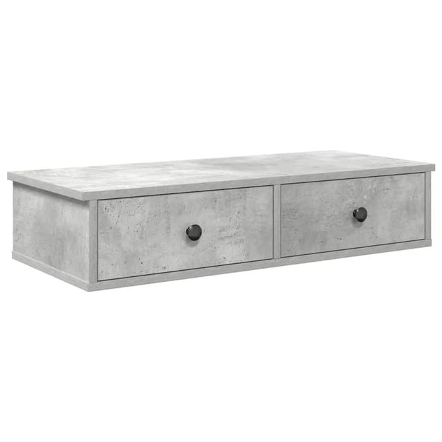 vidaXL Wandregal mit Schubladen Betongrau 80x31x17 cm Holzwerkstoff 859953