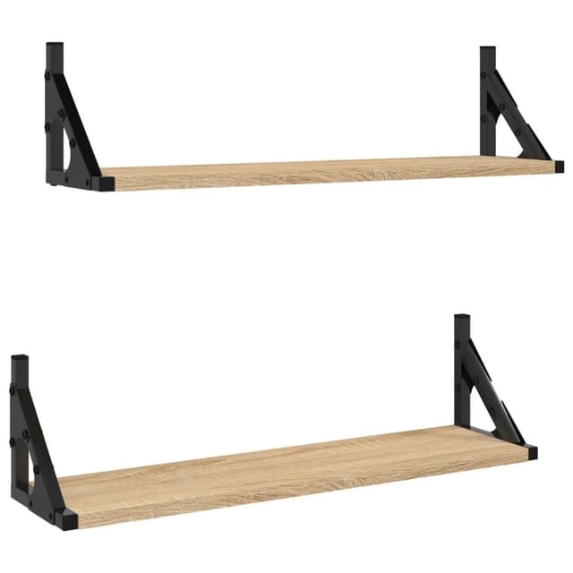 vidaXL Wandregale 2 Stk Sonoma-Eiche 60x15x15,5 cm 836324